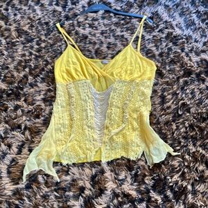 Hale Bob Yellow Camisole with Silver Details
